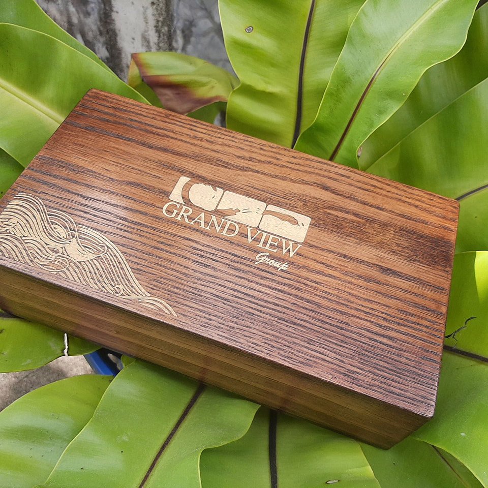 กล่องไม้ฝาล๊อคสีวอลนัท