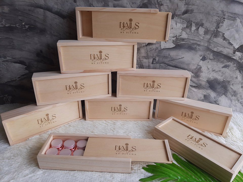 กล่องไม้ใส่กระปุ๊กครีม