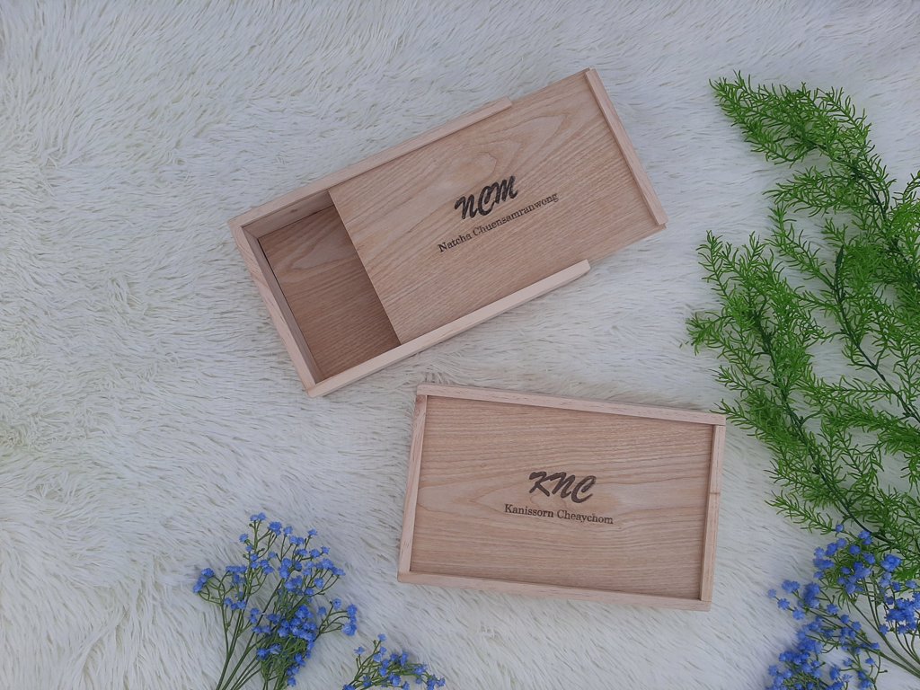กล่องแบบฝาสไลด์ สีไม้ธรรมชาติ