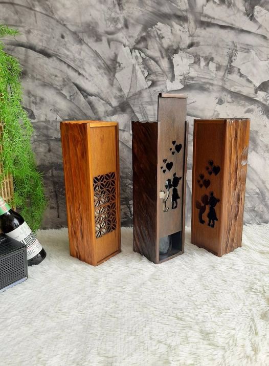 กล่องใส่ไวน์รุ่นฉลุลายแกะสลัก