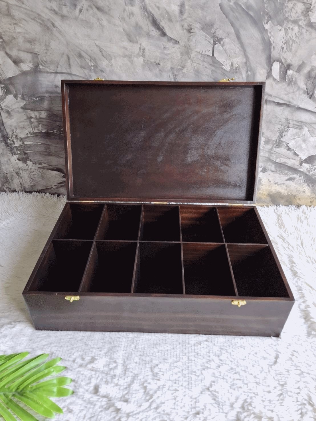 กล่องไม้แบ่งช่อง 10 ช่อง