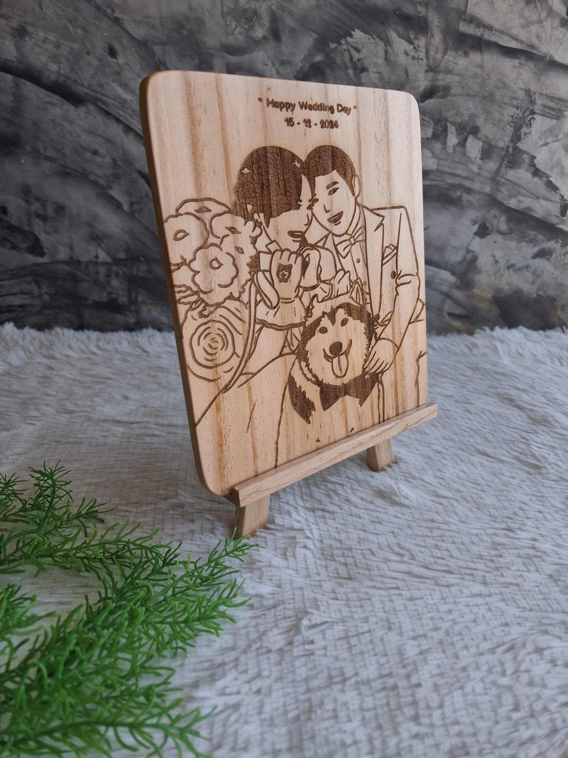 แผ่นป้ายไม้งานแต่งงาน