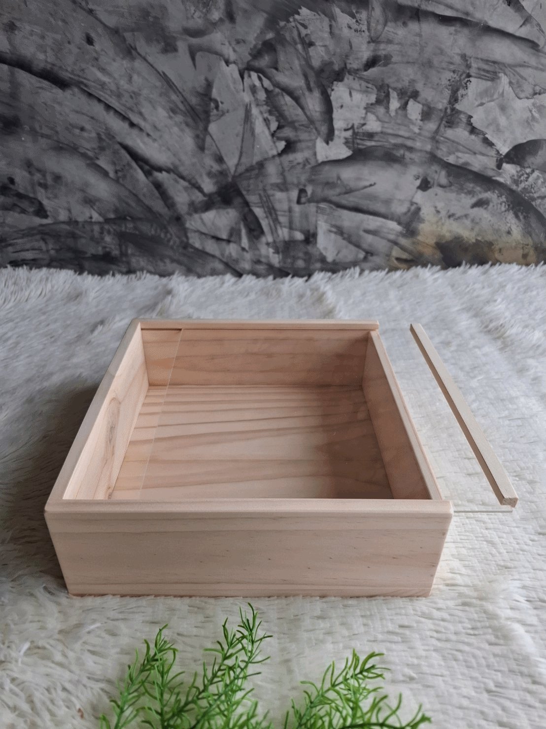 กล่องไม้สนแบบฝาสไลด์