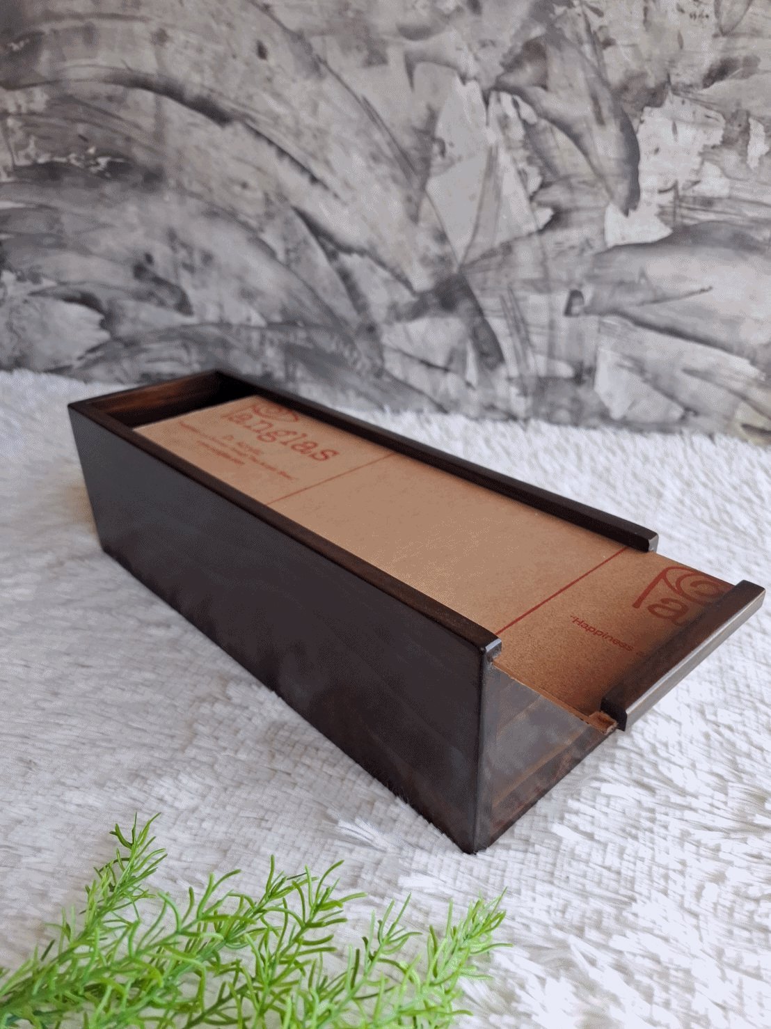 กล่องไม้ฝาสไลด์อะคริลิค