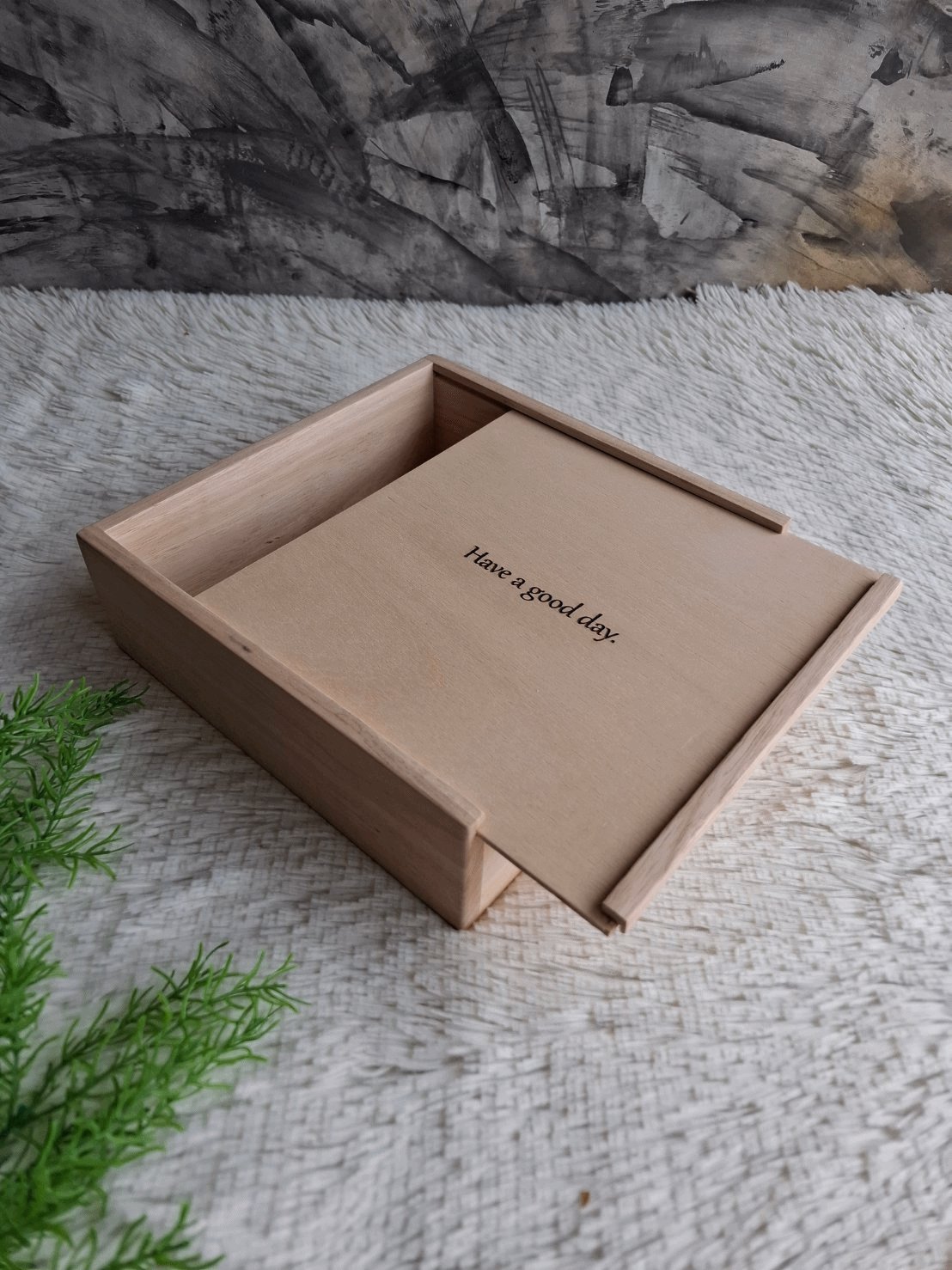 กล่องไม้ยางพาราฝาสไลด์