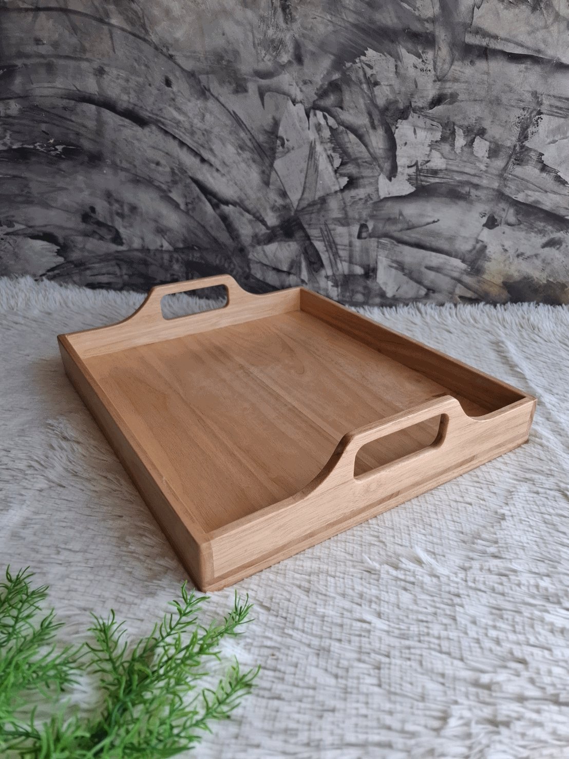 ถาดไม้ยางพารา