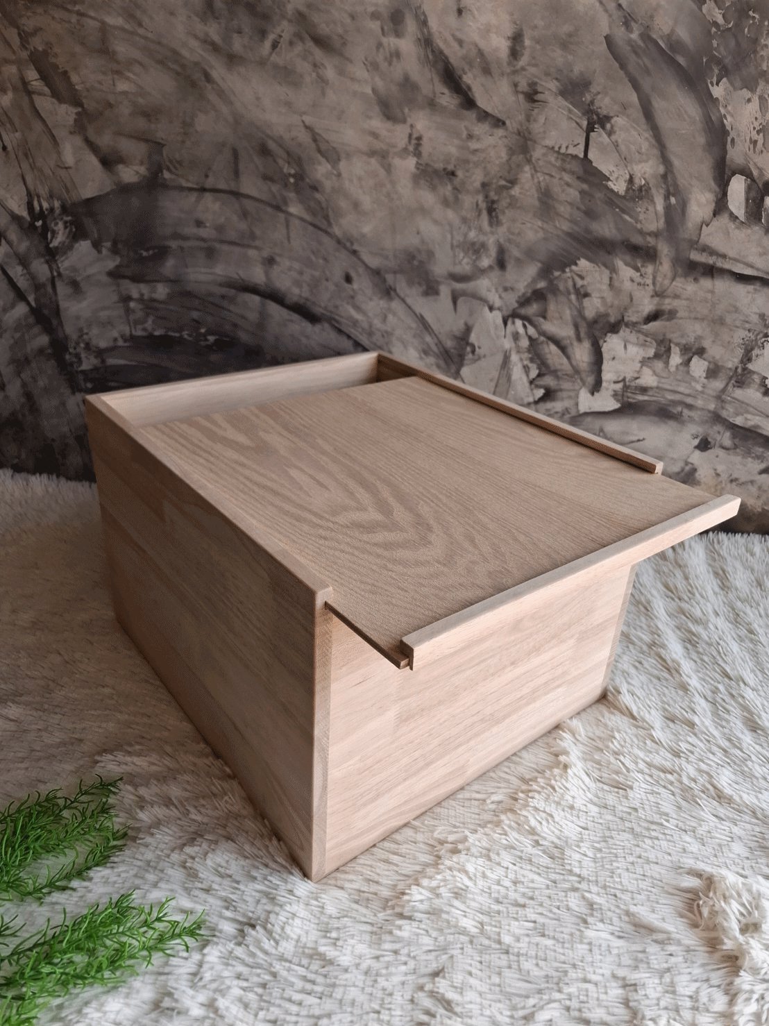 กล่องไม้ยางพาราประสานฝาสไลด์