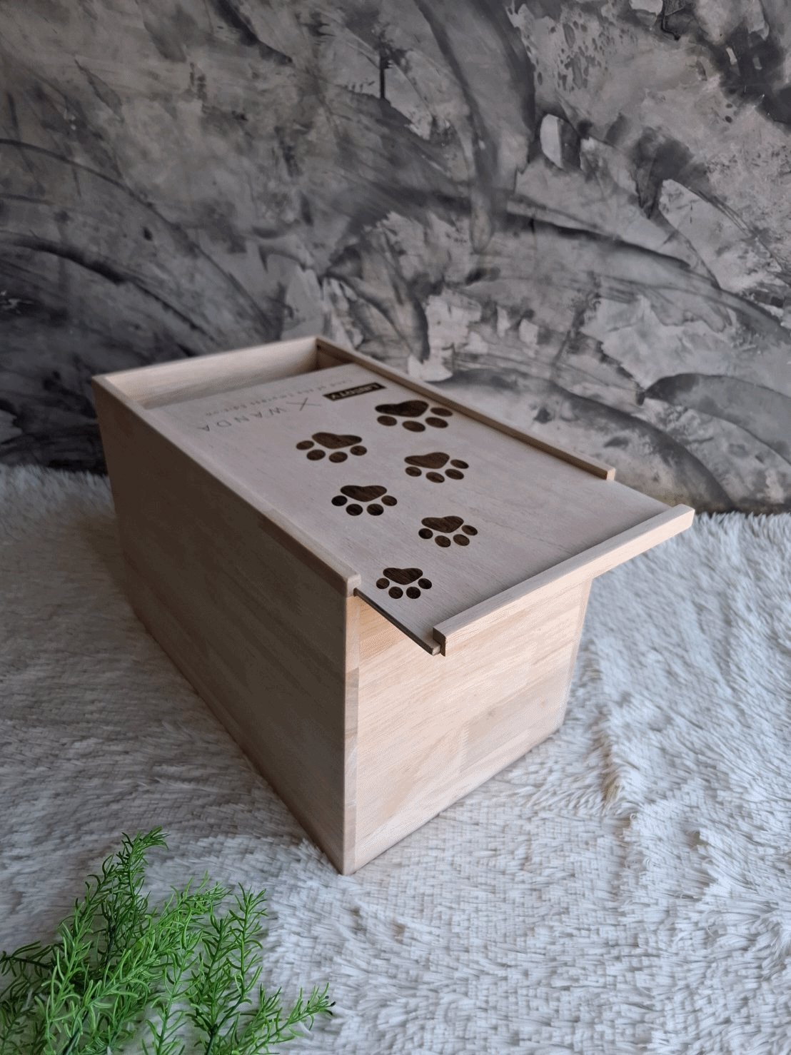 กล่องไม้ยางพาราประสานฝาสไลด์