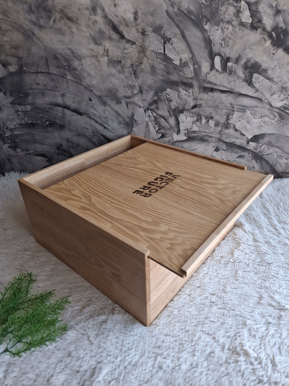 กล่องไม้ยางพาราประสานฝาสไลด์