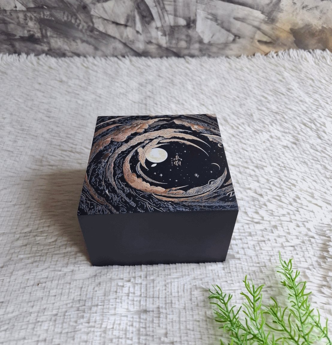 ถาดไม้สีดำ