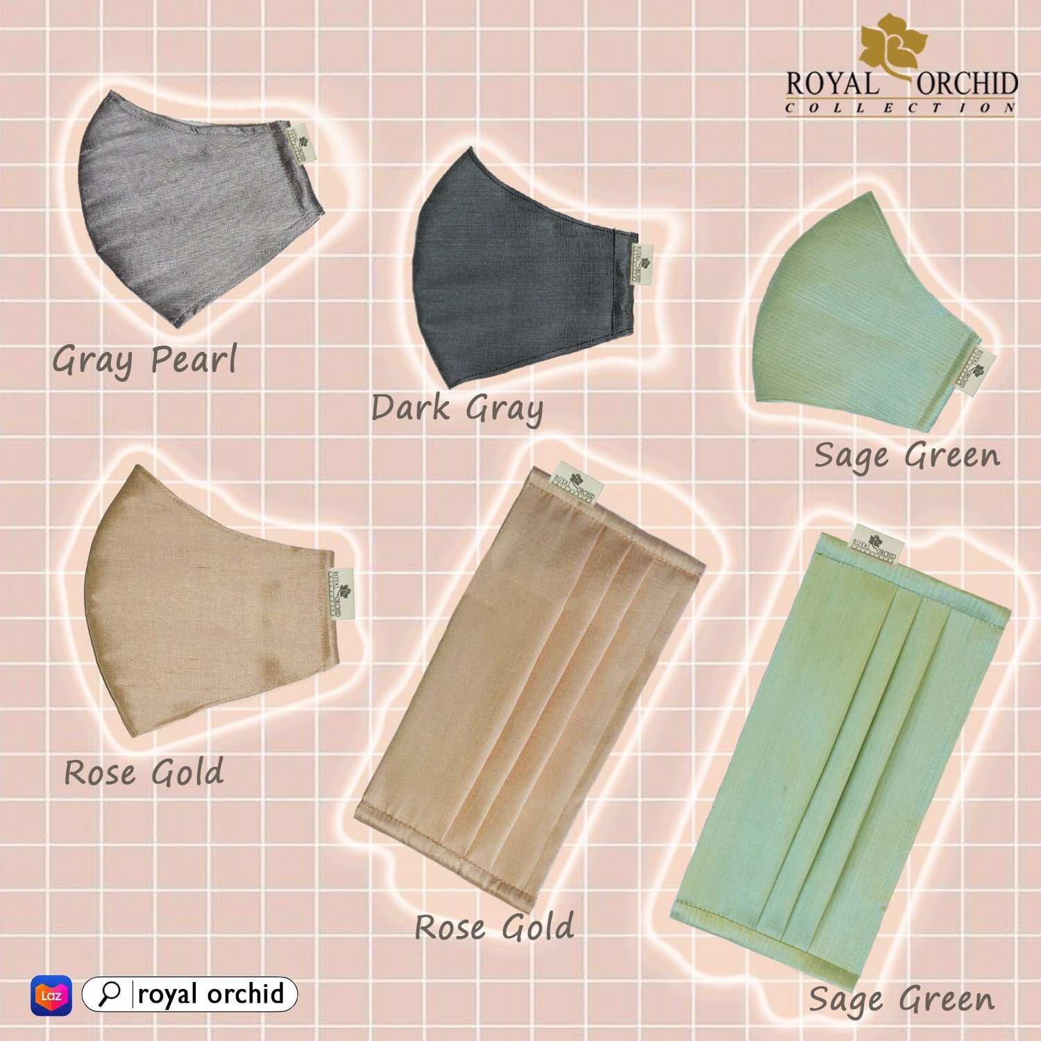 หน้ากากผ้าไหมเชียงใหม่ผ้าไหมแท้100%